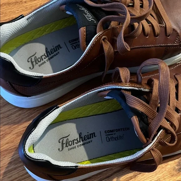 Florsheim Brown Leather Men's Sneakers - Picture 2 of 3